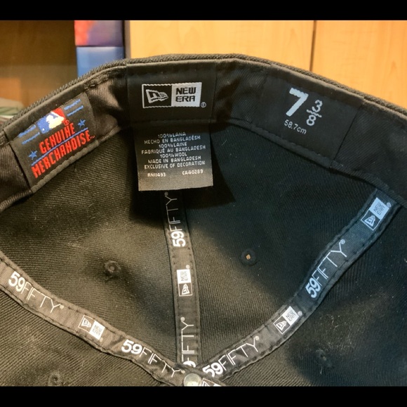 BOSTON BASEBALL CAP GENUINE BLACK WOOL SIZE 7 3/8 - Picture 4 of 4